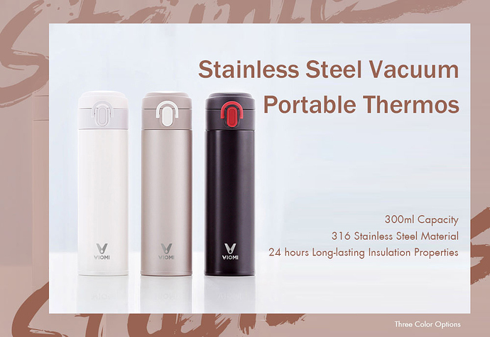 VIOMI Stainless Steel Vacuum Portable 300ml Thermos