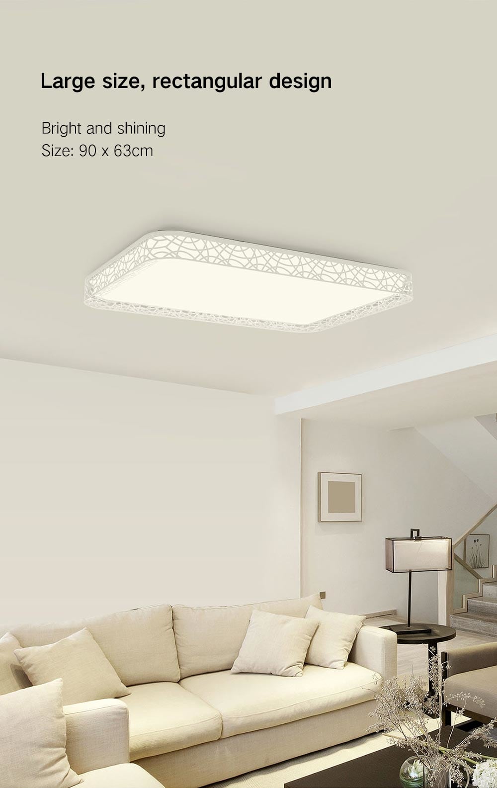 Yeelight YILAI YlXD07Yl Rectangle Style Hollow Ceiling Light Pro for Home- White